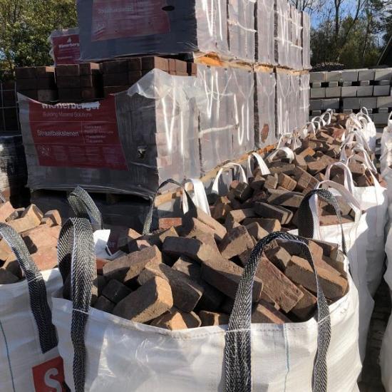 SBP12, Oude Gebakken Klinkers, Dikformaat, Carbon, Mix