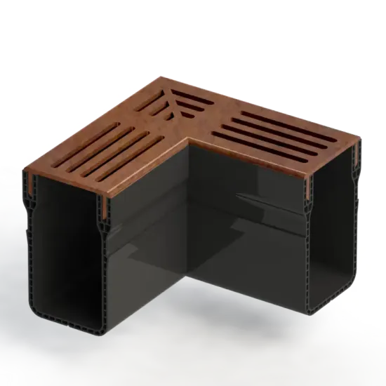 Star Drain 65/100 Hoekstuk - Roestbruin (Cortenstalen)