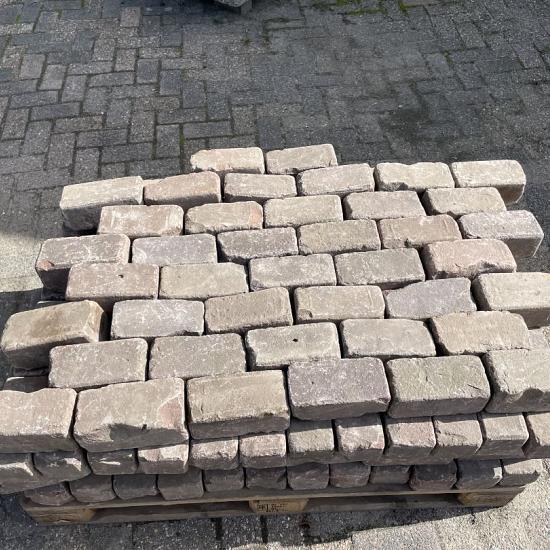 SBP35, Oude Gebakken Klinkers, Keiformaat, Rood-Bruin