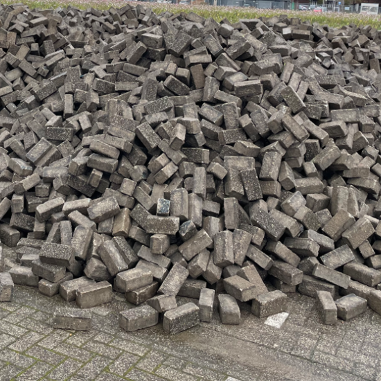 Gebruikte Betonklinkers, Grijs 8cm, werk Zwolle