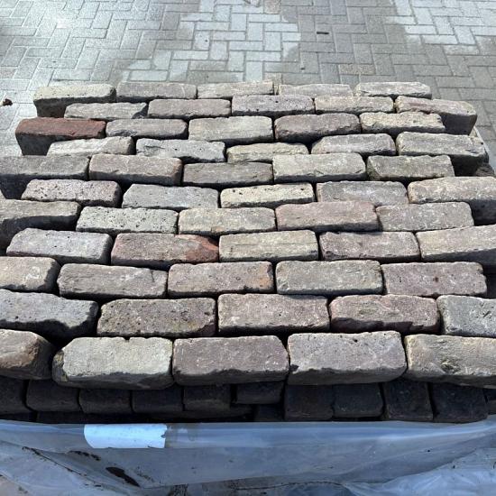 P005, Oude Gebakken Klinkers, Platkeiformaat, Rood-Bruin