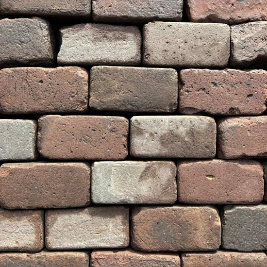 V118 Oude Gebakken Klinkers, Keiformaat, Rood-Bruin