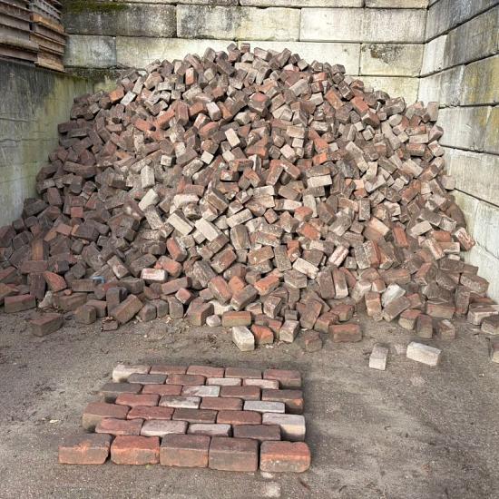 V118 Oude Gebakken Klinkers, Keiformaat, Rood-Bruin