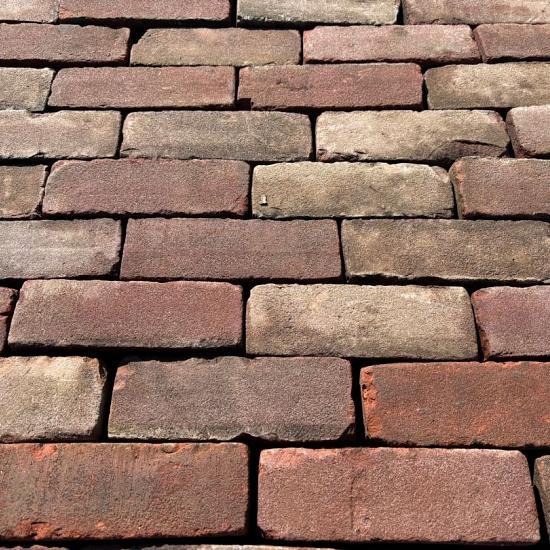 P045, Oude Gebakken Klinkers, Dikformaat, Rood-Bruin