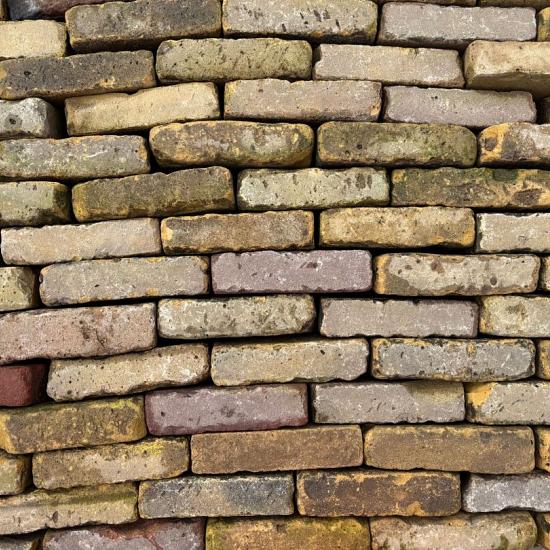 P057, Oude Gebakken Klinkers, Waalformaat, Geel-Brons