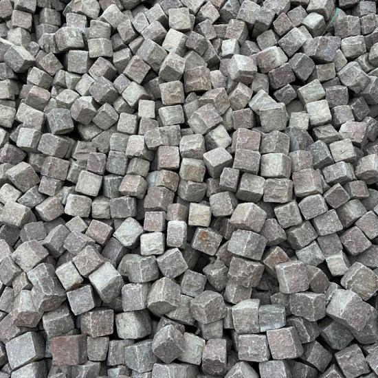 V54, Natuursteenkeien, graniet, Roze-Rood