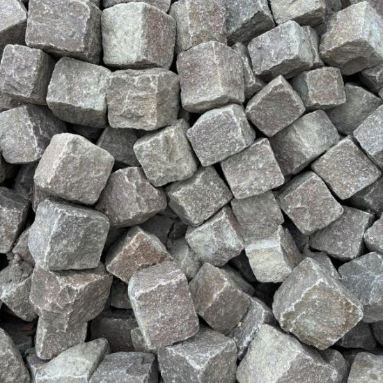 V54, Natuursteenkeien, graniet, Roze-Rood