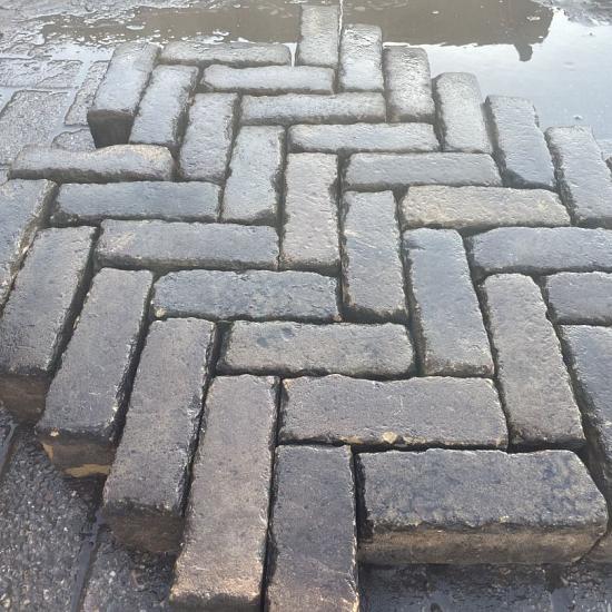 V33 Oude Gebakken Klinkers, Dikformaat, Geel Brons OB