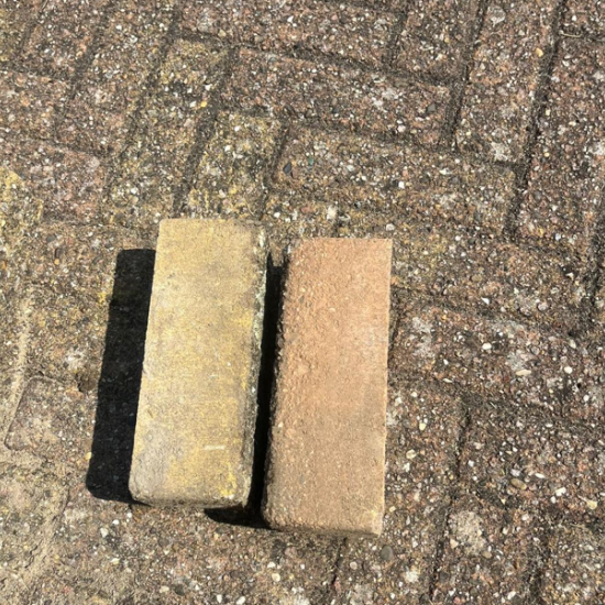 gebruikte betonklinkers dikformaat genuanceerd 8cm (Wvi)