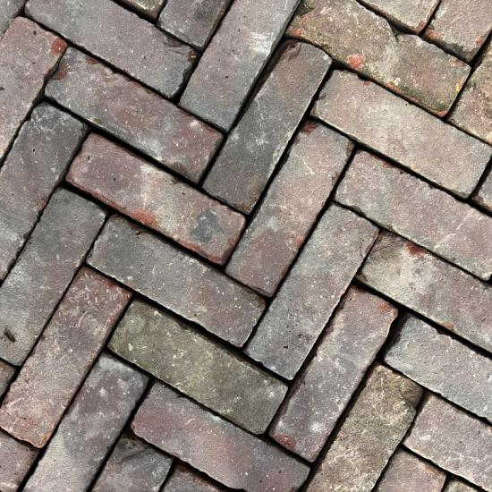 P016 Oude Gebakken Klinkers, Dikformaat, Rood-Bruin strak