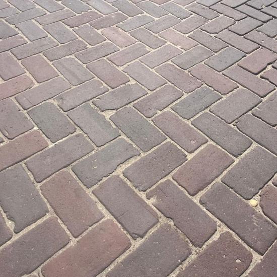 Oude gebakken klinkers, Keiformaat rood-paars WZWO