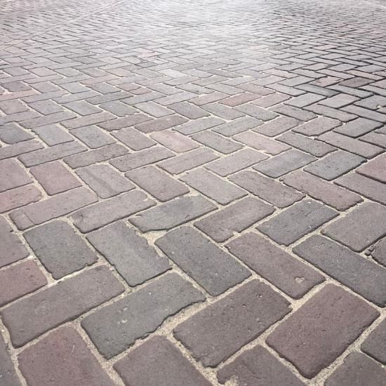 Oude gebakken klinkers, Keiformaat rood-paars WZWO