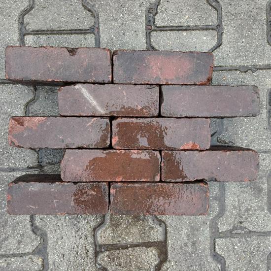 V07 Oude gebakken klinkers, Dikformaat Rood-Paars