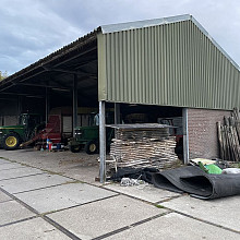 Gebruikte Kapschuur, loods, overkapping, afm. 24x14m1