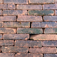 P049, Oude Gebakken Klinkers, Waalformaat, Rood-Bruin