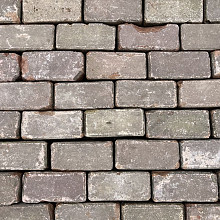 V109, Oude Gebakken Klinkers, Keiformaat, Rood-Bruin