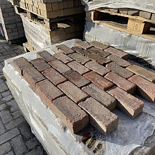 SBP38, Oude Gebakken Klinkers,Plat-Keiformaat, Bruin Oranje