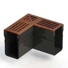 Star Drain 65/100 Hoekstuk - Roestbruin (Cortenstalen)