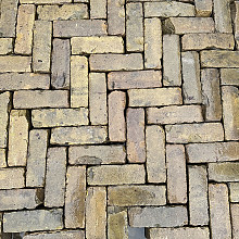 SBV01, Oude Gebakken Klinkers, Dikformaat, Geel-Brons