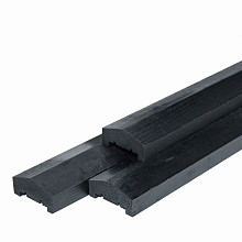 Afdekkap met sponning zwart gespoten, Zwart, 4,5 x 8,8 x 180cm