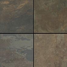 Peacock Rusty, Roest/Zwart/Blauw Genuanceerd, 90 x 90 x 3cm