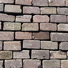 P035, Oude Gebakken Klinkers, Keiformaat, Rood-Paars