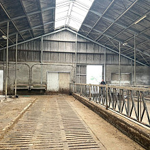 Gedemonteerde spanten en gordingen gebruikte stal/schuur