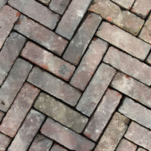 P016 Oude Gebakken Klinkers, Dikformaat, Rood-Bruin strak